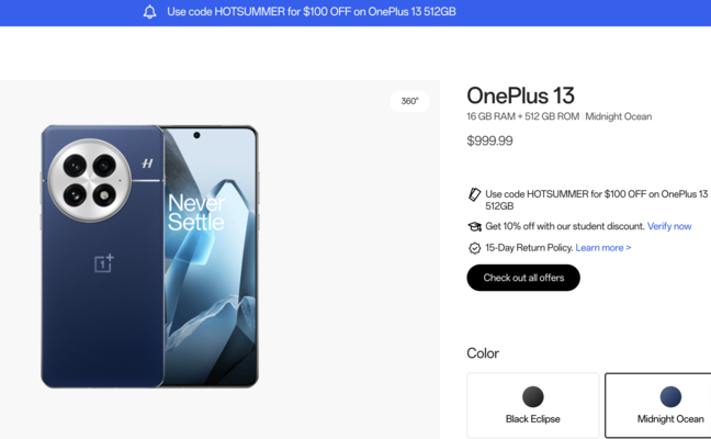 OnePlus 13 deal. (Image source: OnePlus)