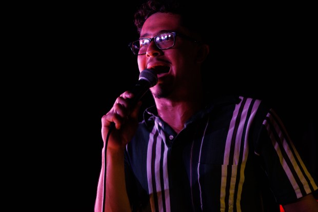 Comedian Julian Flores-Velez performs at the Comedy Plex Comedy Club,...