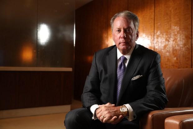 Terry Duffy, chairman and CEO of CME Group, poses at the firm's headquarters on Wacker Drive. (Chris Walker/Chicago Tribune)