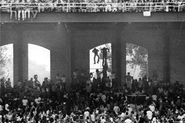 Even before the trouble between games occurred on Disco Demolition Night, Comiskey Park was having a tough time accommodating the overflow crowd on July 12, 1979. (Ed Wagner Jr./Chicago Tribune)