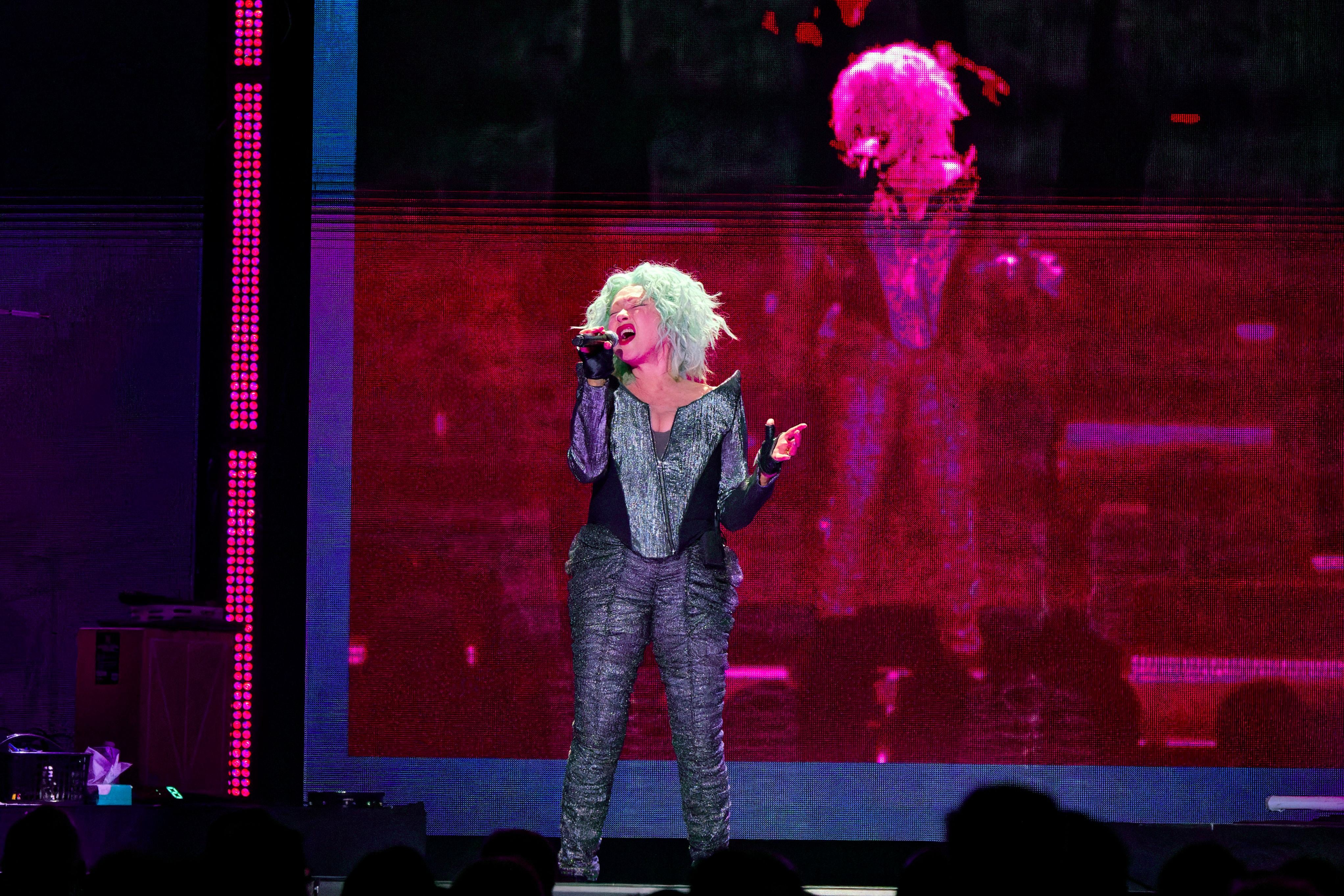 Cyndi Lauper performing
