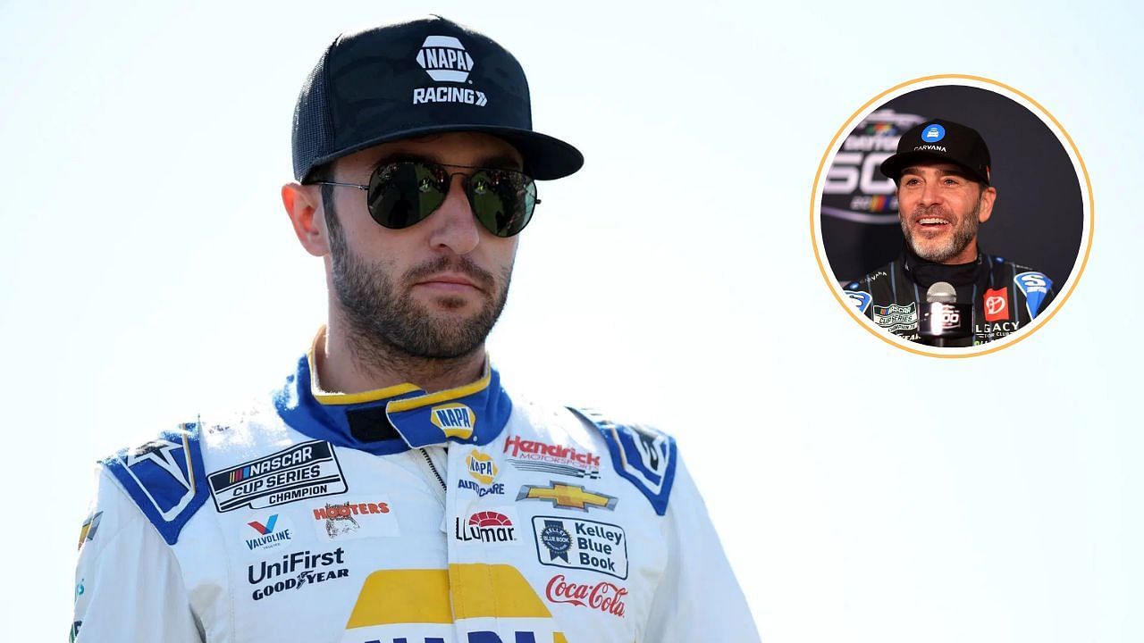 Chase Elliott(L) and Jimmie Johnson(R)
