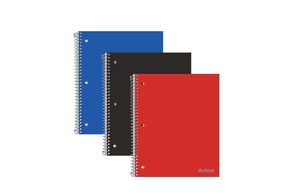 A group of spiral-bound notebooks