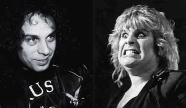 Composite picture showing Ronnie James Dio and Ozzy Osbourne