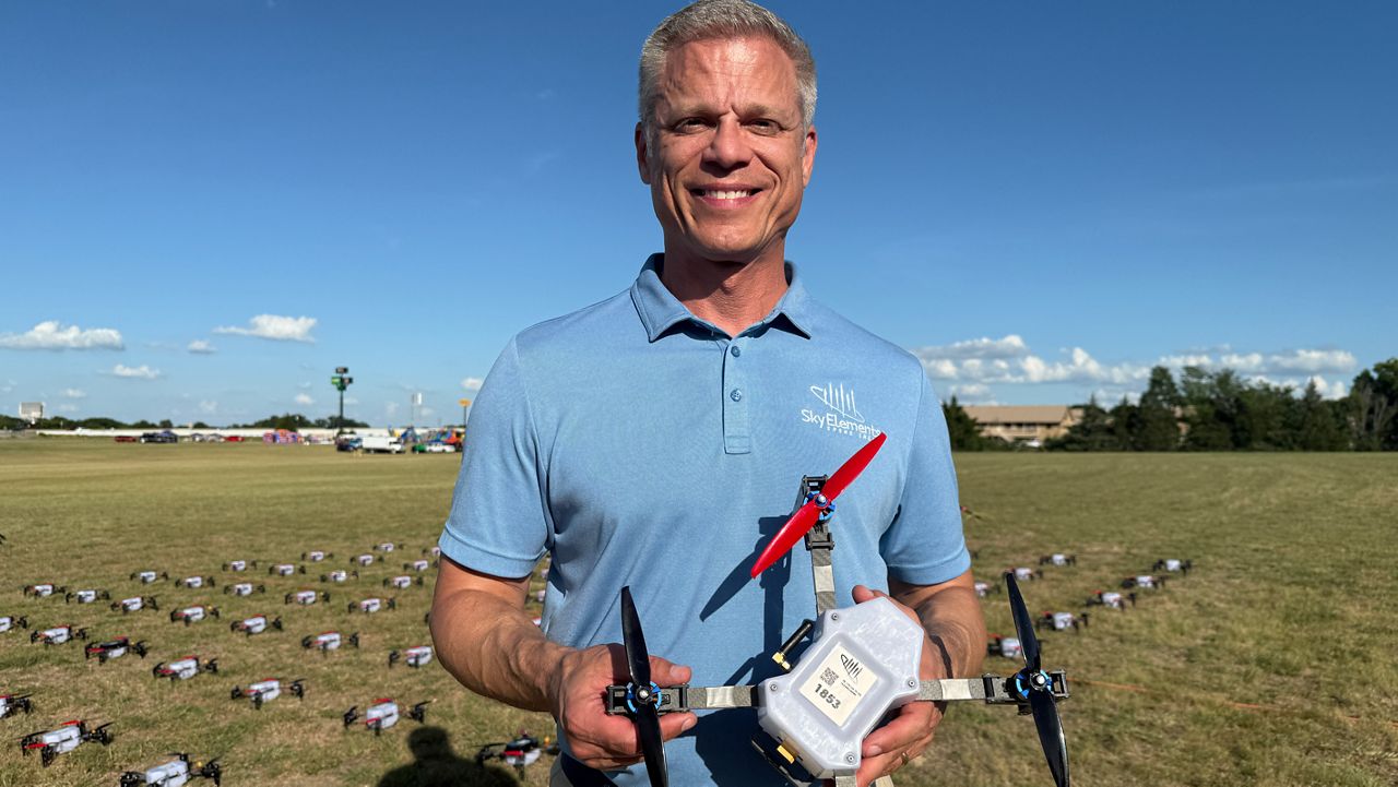 The City of Wilmer hired a North Texas drone show company to kick off their Fourth of July festivities for the first time. (Spectrum News 1/Blessing Iwuchukwu)