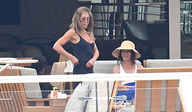 Joan Llado / GTres / SplashNews.com Jennifer Aniston and friend