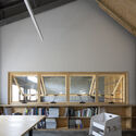 Earthen Architecture and Culture (Xi'an) Research Center / OnEarthStudio - Interior Photography, Wood, Lighting, Shelving, Beam, Chair