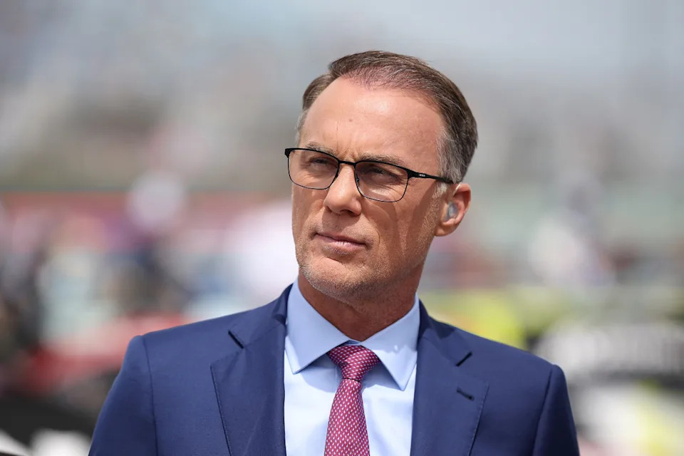 HOMESTEAD, FLORIDA - MARCH 23: FOX Sports NASCAR broadcaster, Kevin Harvick waits on the grid prior to the NASCAR Cup Series Straight Talk Wireless 400 at Homestead-Miami Speedway on March 23, 2025 in Homestead, Florida. (Photo by James Gilbert/Getty Images)James Gilbert&sol;Getty Images