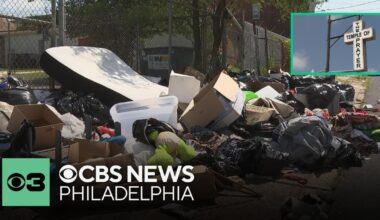 Illegal dumping outside Temple of Prayer Church in West Philadelphia