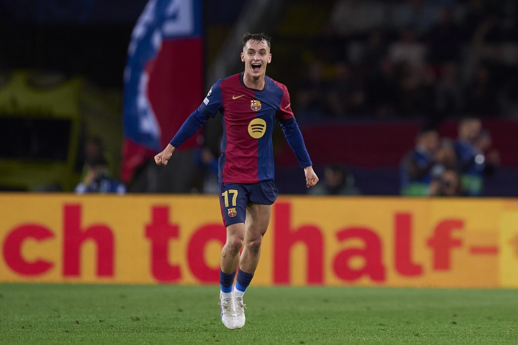 Marc Casado celebrating against Bayern Munich.