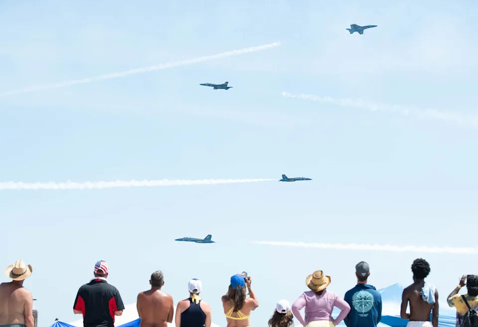 Blue Angels airshow over Pensacola Beach on July 12, 2025.