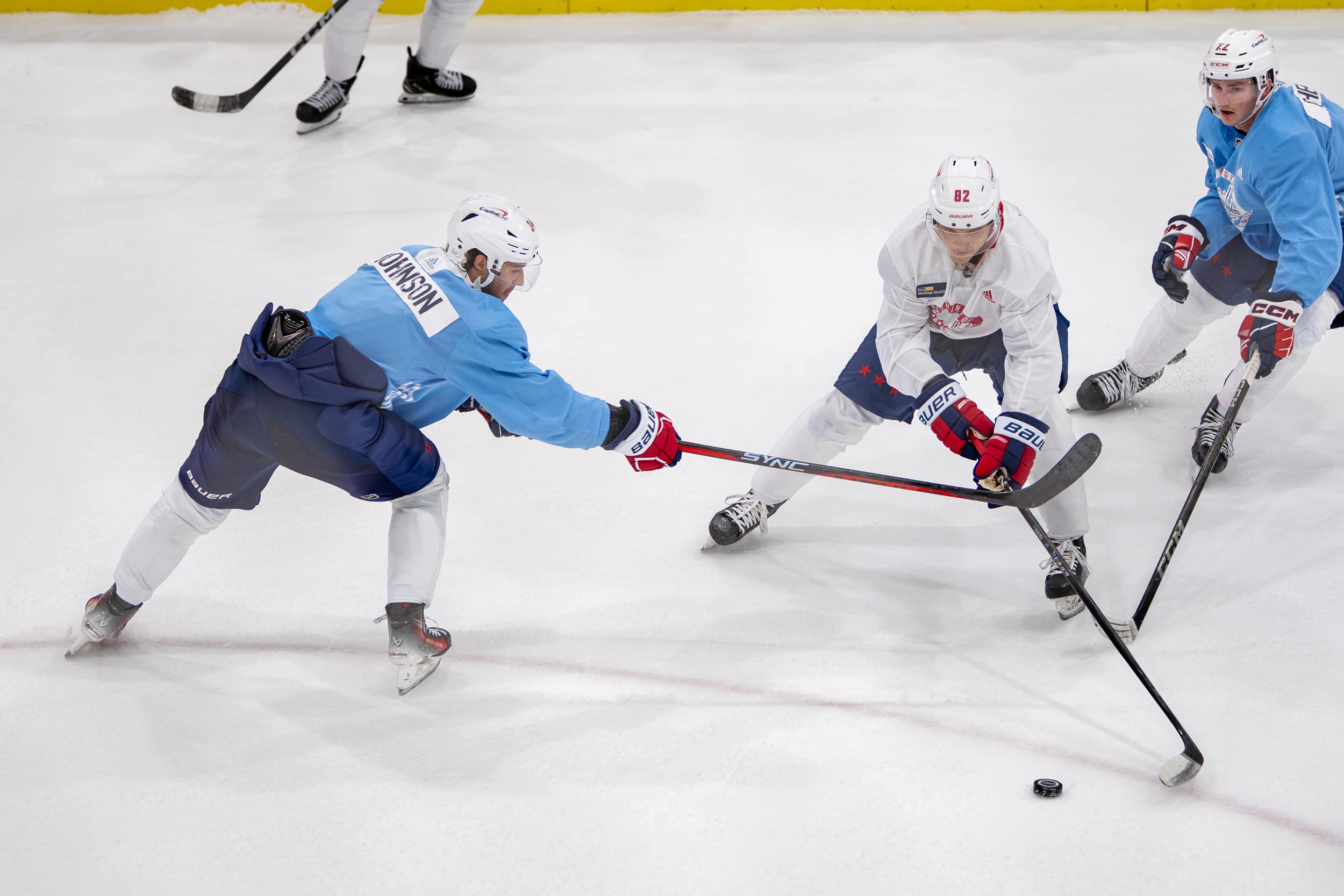 Ilya Protas and Brent Johnson at the Capitals Development Camp 3-on-3 tournament.