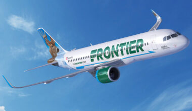 Photo of Frontier Airlines flight as the airline announces it will begin service from Phoenix to Sa...