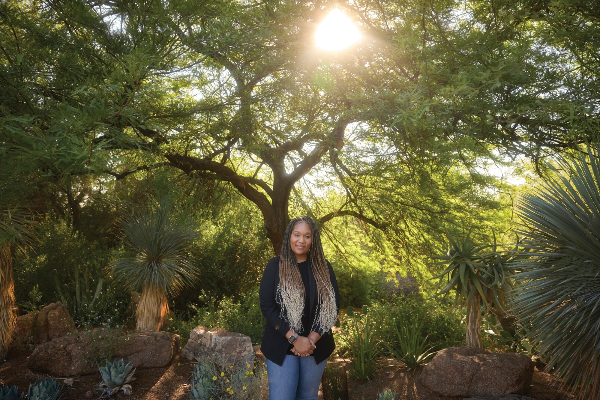 Dionne Washington at Phoenix’s Desert Botanical Garden in early June.