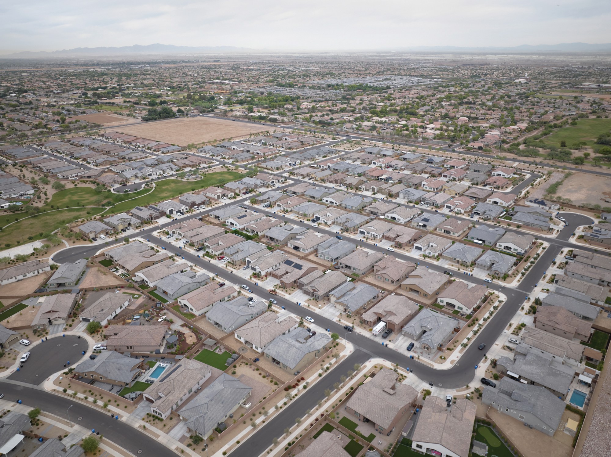 An aerial view of a development in South Phoenix where Black families once planted gardens that helped nurture a thriving community.