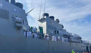‘Just indescribable’: Loved ones celebrate the return of USS The Sullivans at Naval Station Mayport