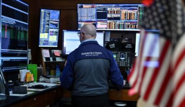A trader works on the floor of the New York Stock Exchange