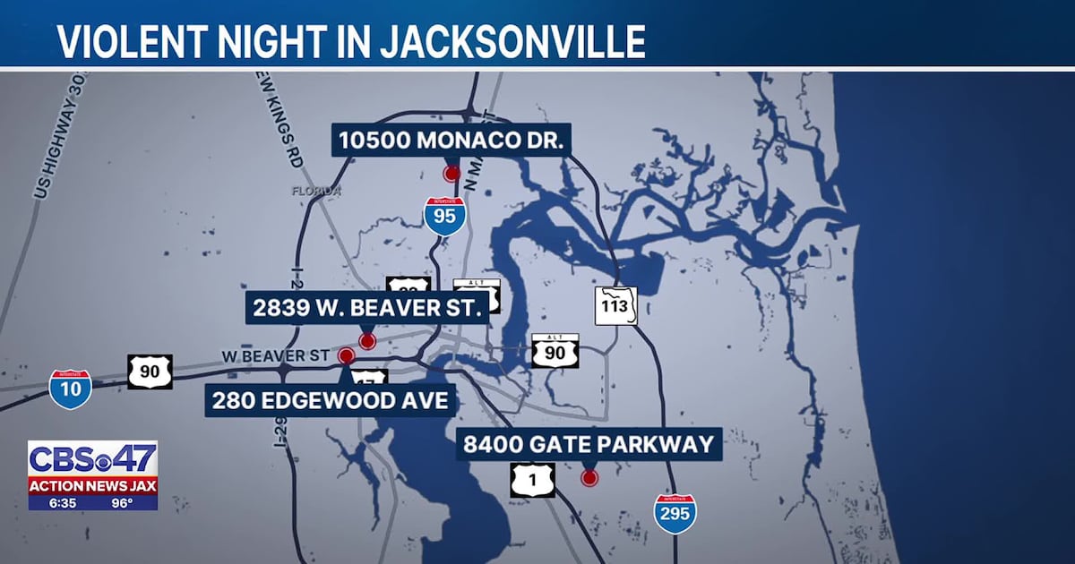 String of shootings results in violent night across Jacksonville – 104.5 WOKV