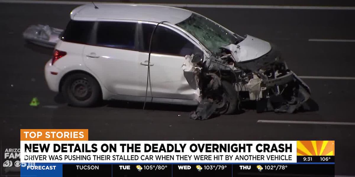Driver hit, killed while pushing stalled car on I-10 in west Phoenix