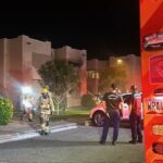 Two people were injured after a fire broke out in an apartment in Phoenix on Saturday night, authorities said. 