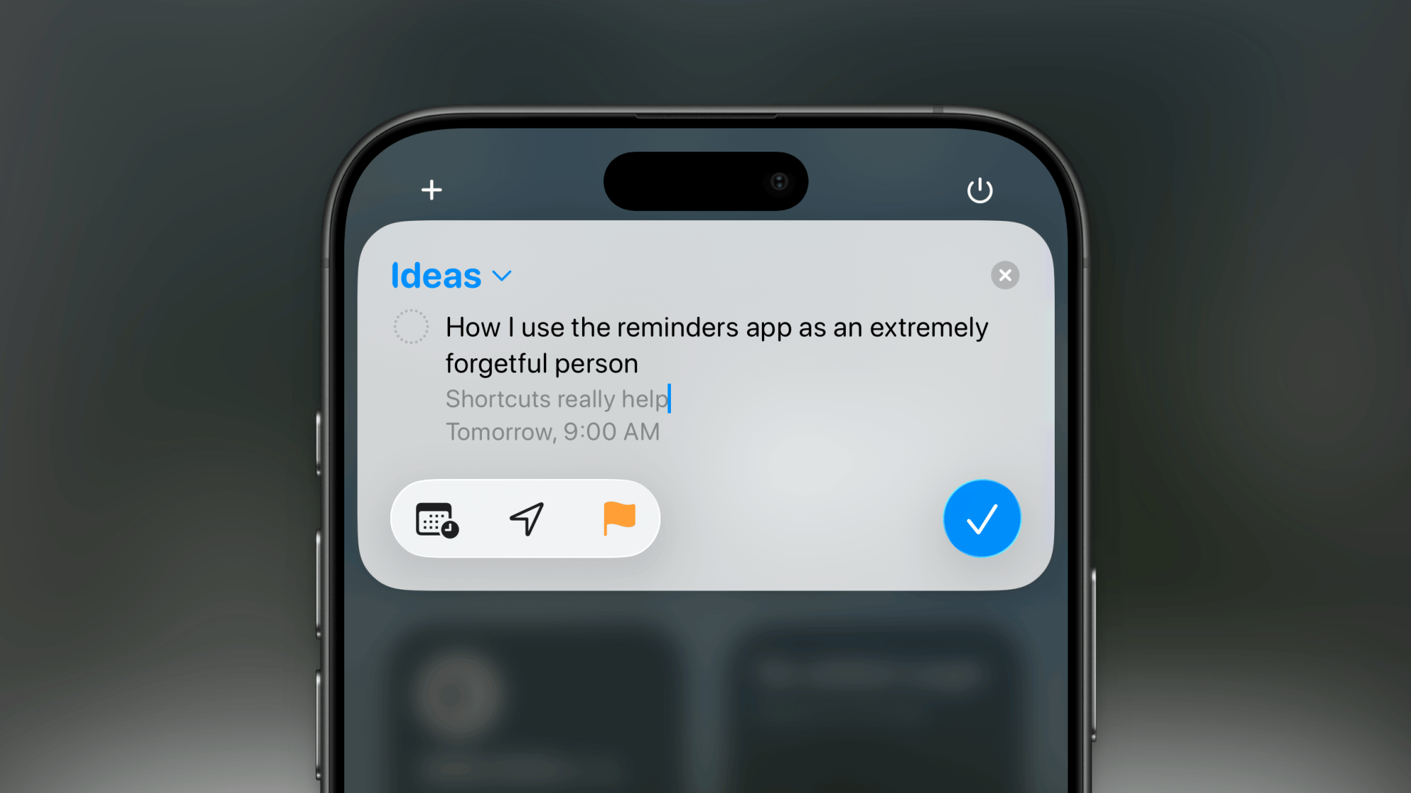 Reminders popup in iOS 26.