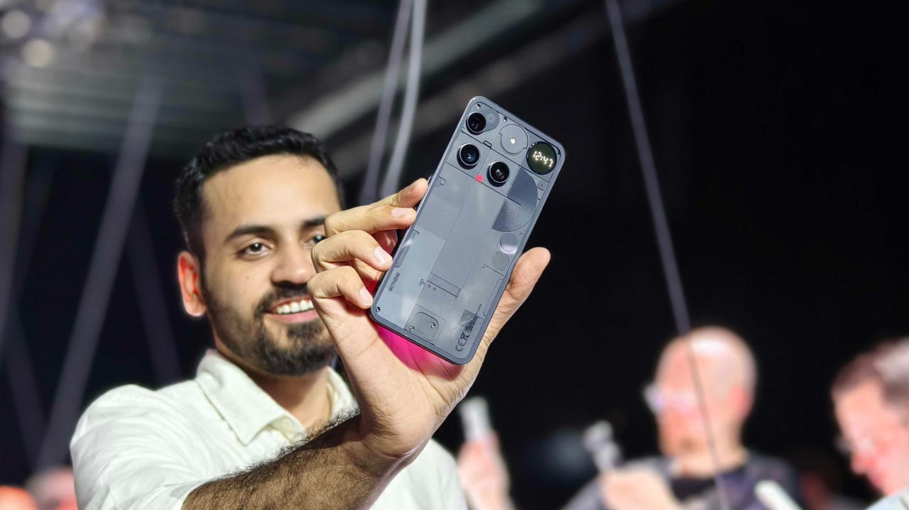 Prakhar holding the Nothing Phone 3