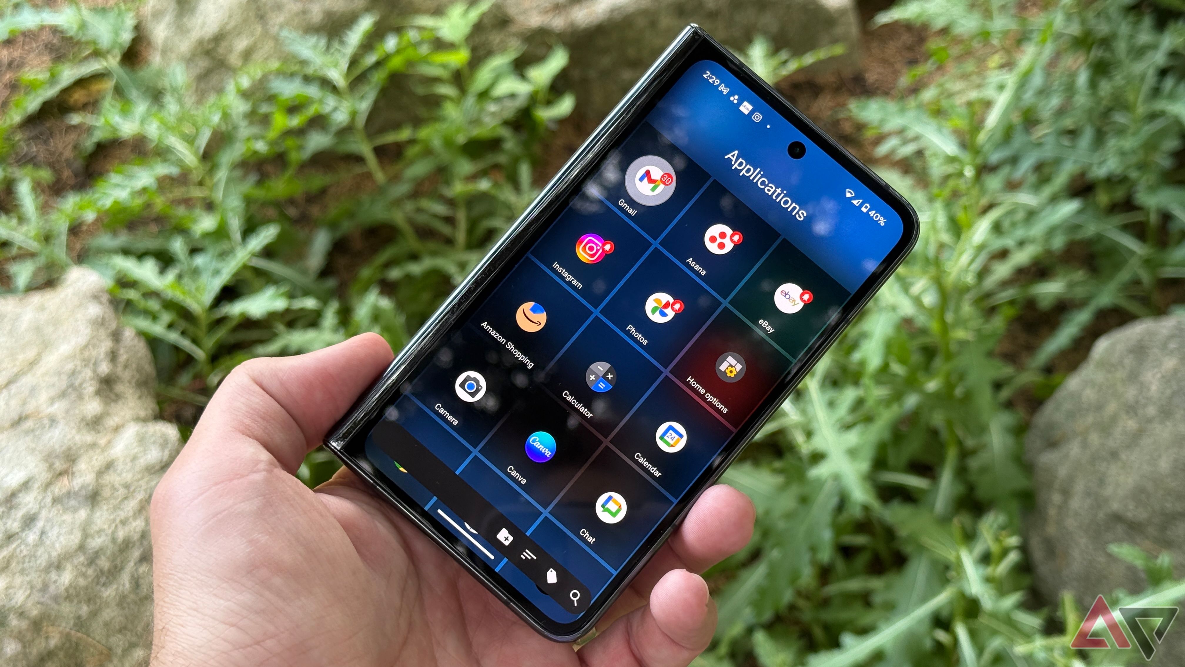 Square Home app drawer running on the Google Pixel Fold