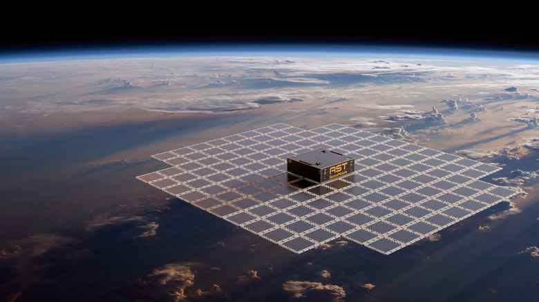 A artist's impression of a AST BlueBird satellites in orbit