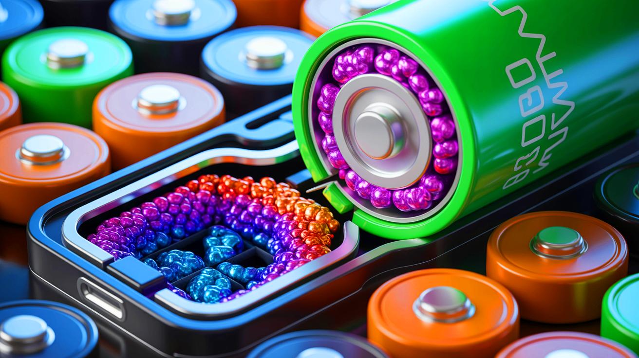 Illustration of aluminum contamination affecting lithium battery recycling, generated by artificial intelligence.