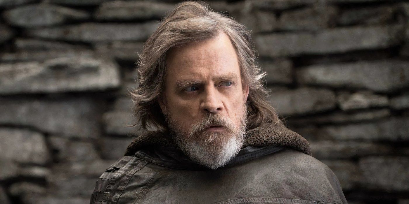 Mark Hamill as Luke Skywalker in the middle of explaining to Rey why the Jedi need to end in The Last Jedi.