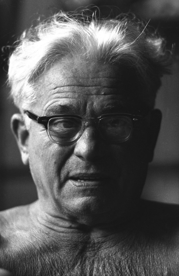 Black and white portrait of Joe Pilates.