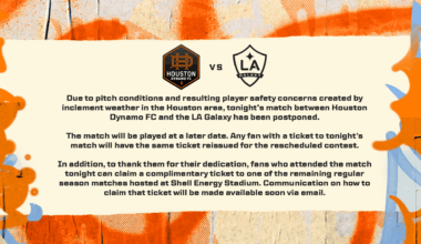 Houston Dynamo FC vs. LA Galaxy match postponed due to effects of inclement weather 