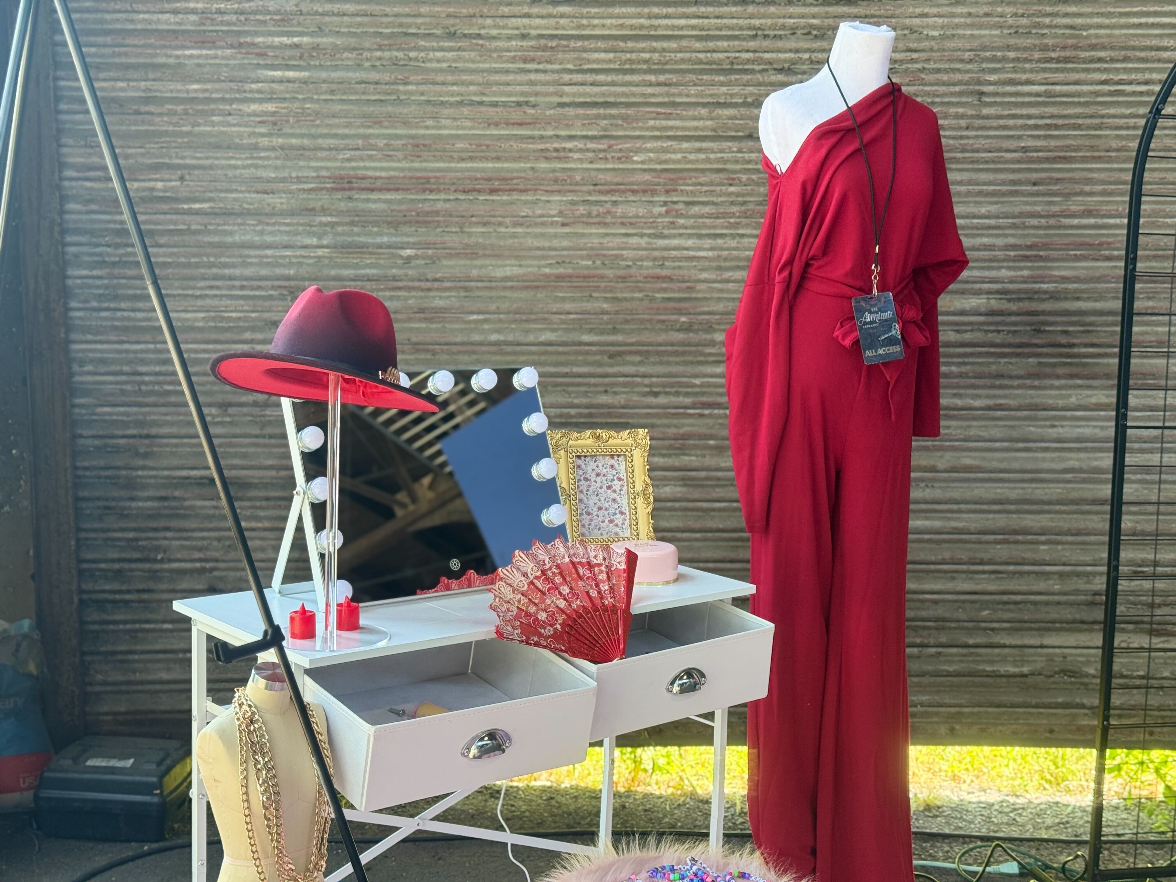 An exhibition by Judy Santos shows different clothing items