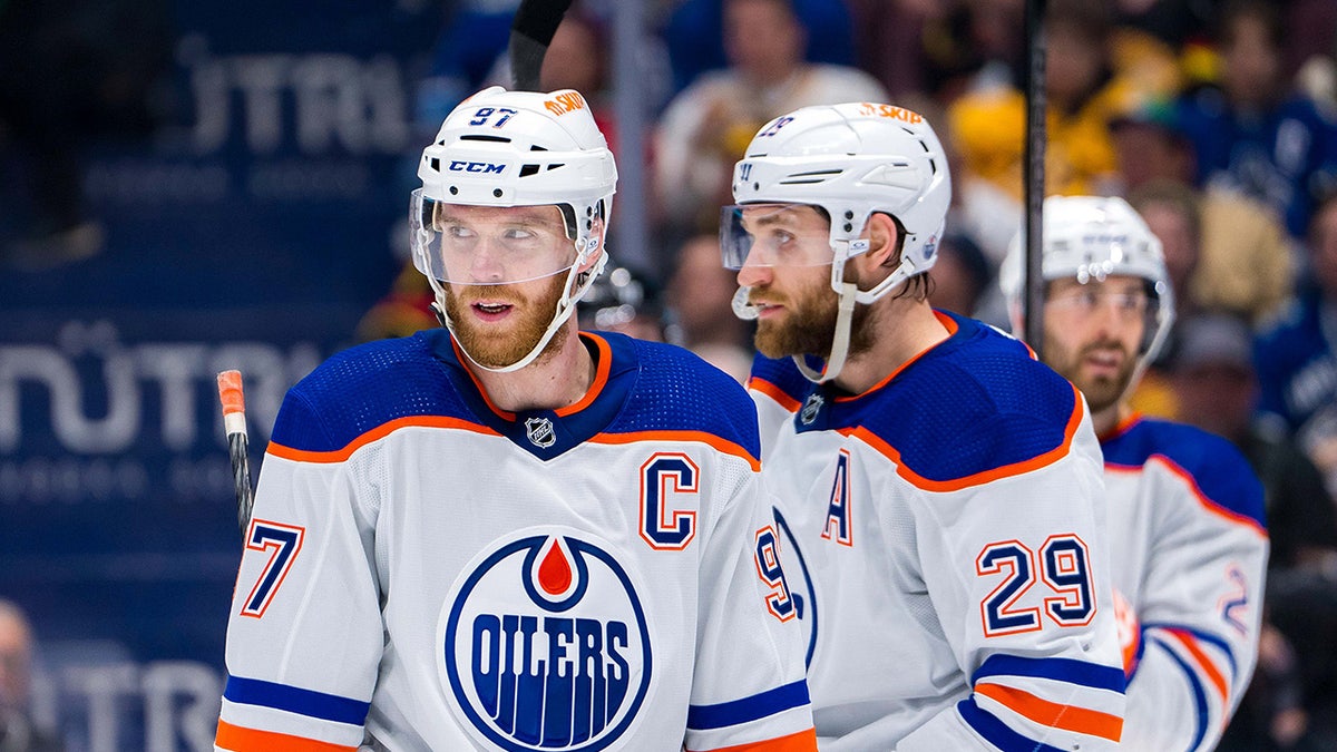 Leon Draisaitl and Connor McDavid speak