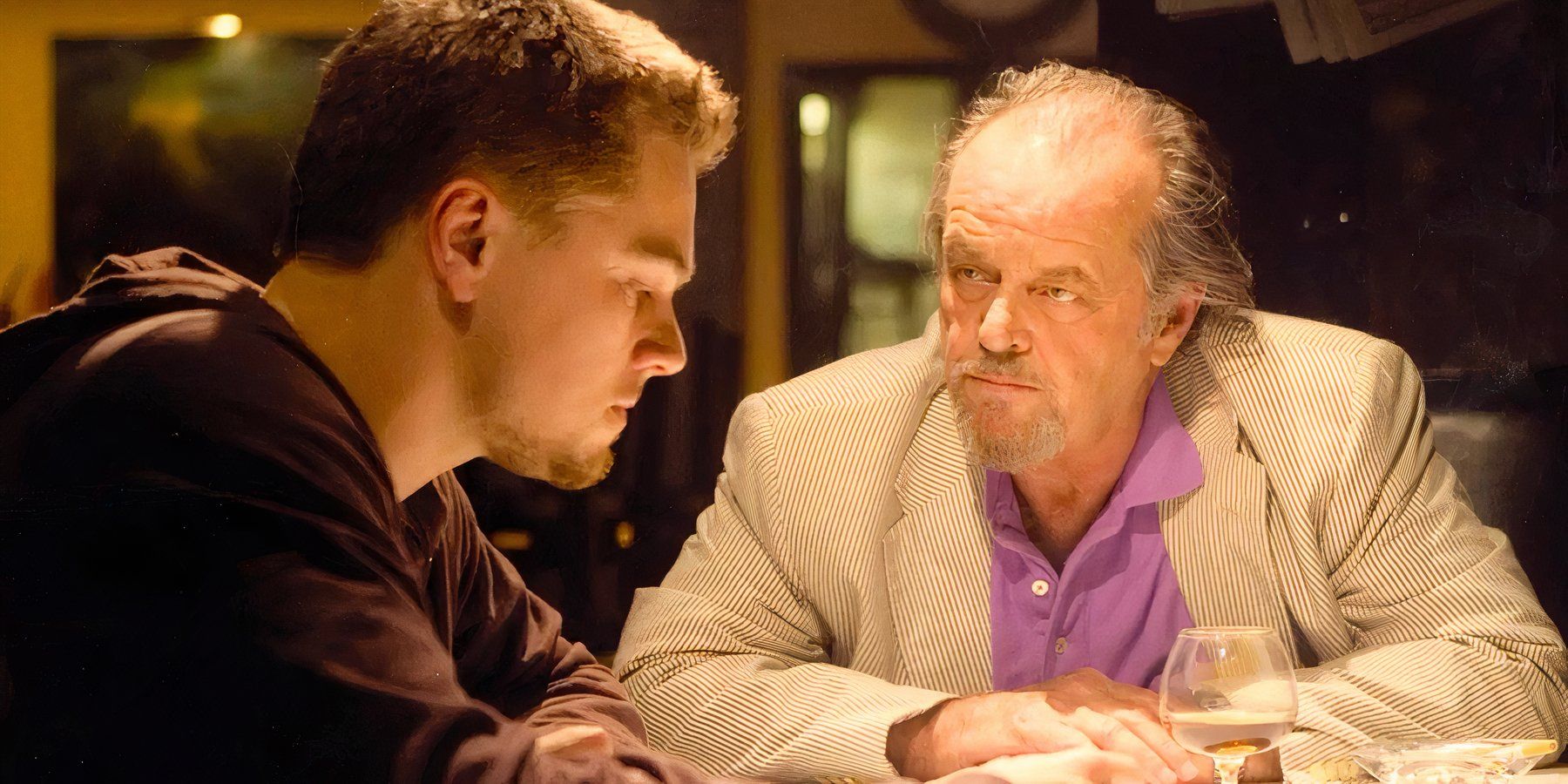 William Costigan Jr. has a tense conversation with mob boss Frank Costello in The Departed.