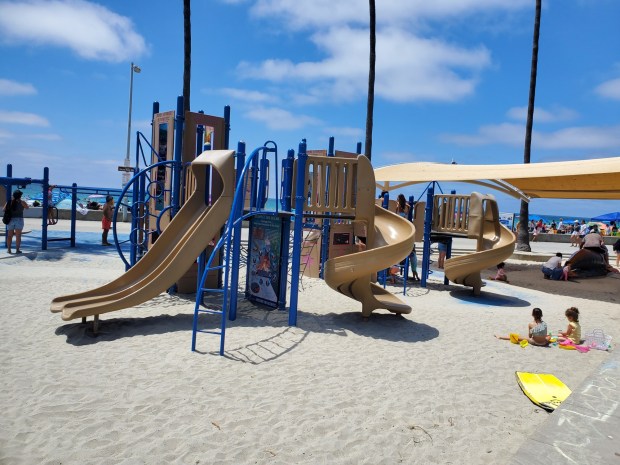 This playground at La Jolla Shores was recently repaired and reopened. (Ashley Mackin-Solomon)