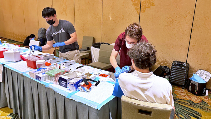 person getting their blood drawn