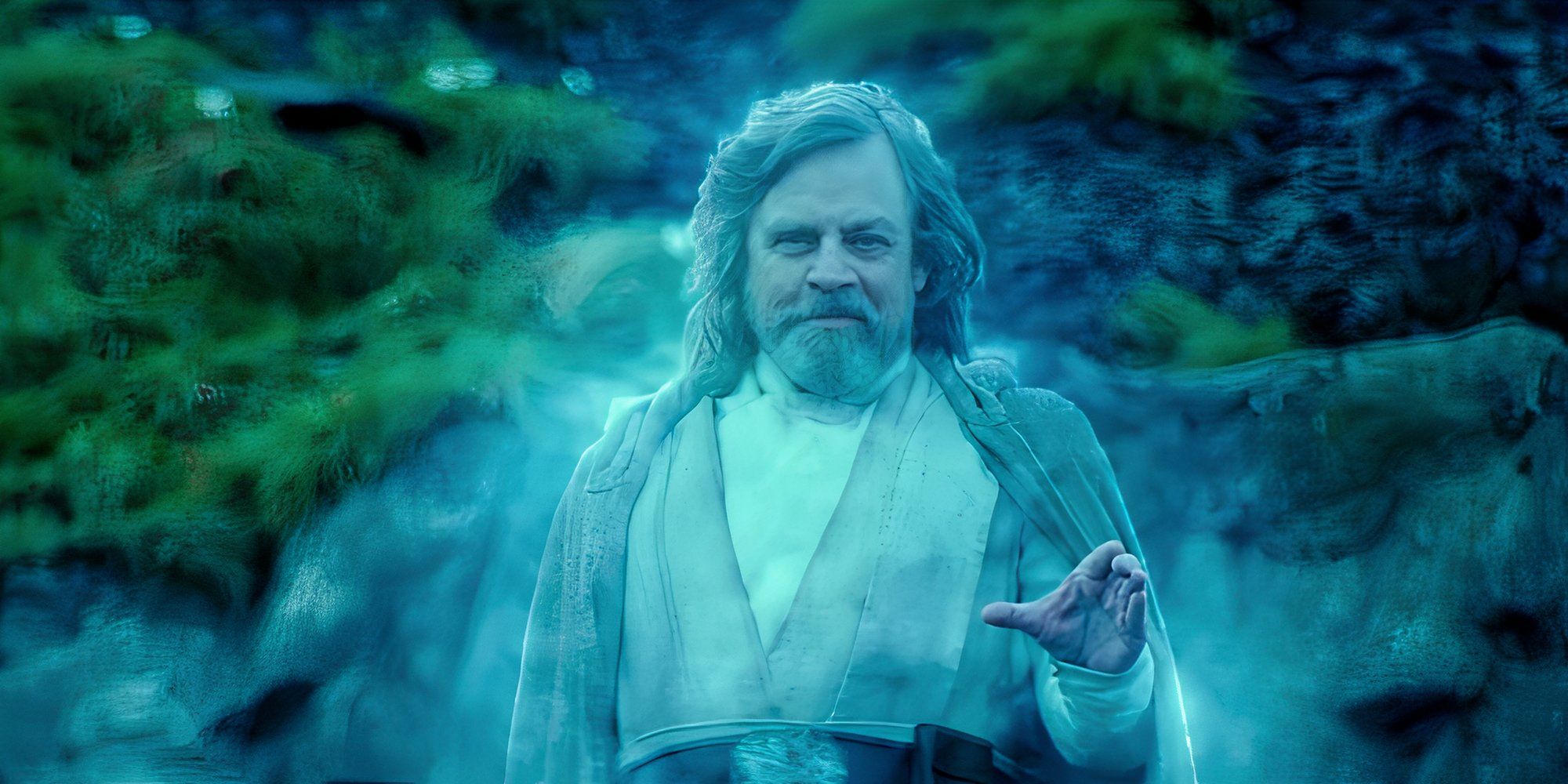 Luke Skywalker's Force Ghost smiles in Star Wars: The Rise of Skywalker