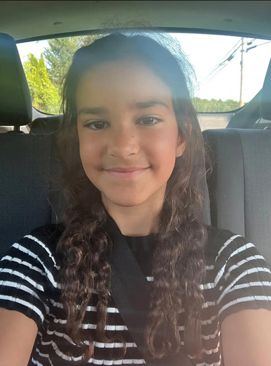 Photo of Melina Galanis Frattolin, a 9-year-old girl.