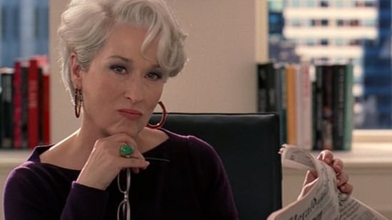 Meryl Streep as Miranda Priestly in The Devil Wears Prada.