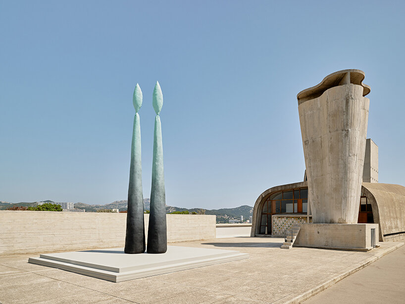 monumental candle sculptures by sterling ruby adorn MAMO at le corbusier's la cité radieuse