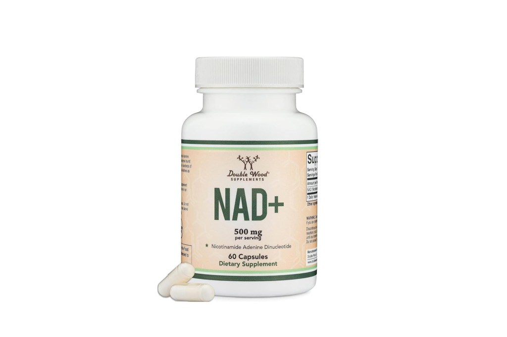 A bottle of pills with a label