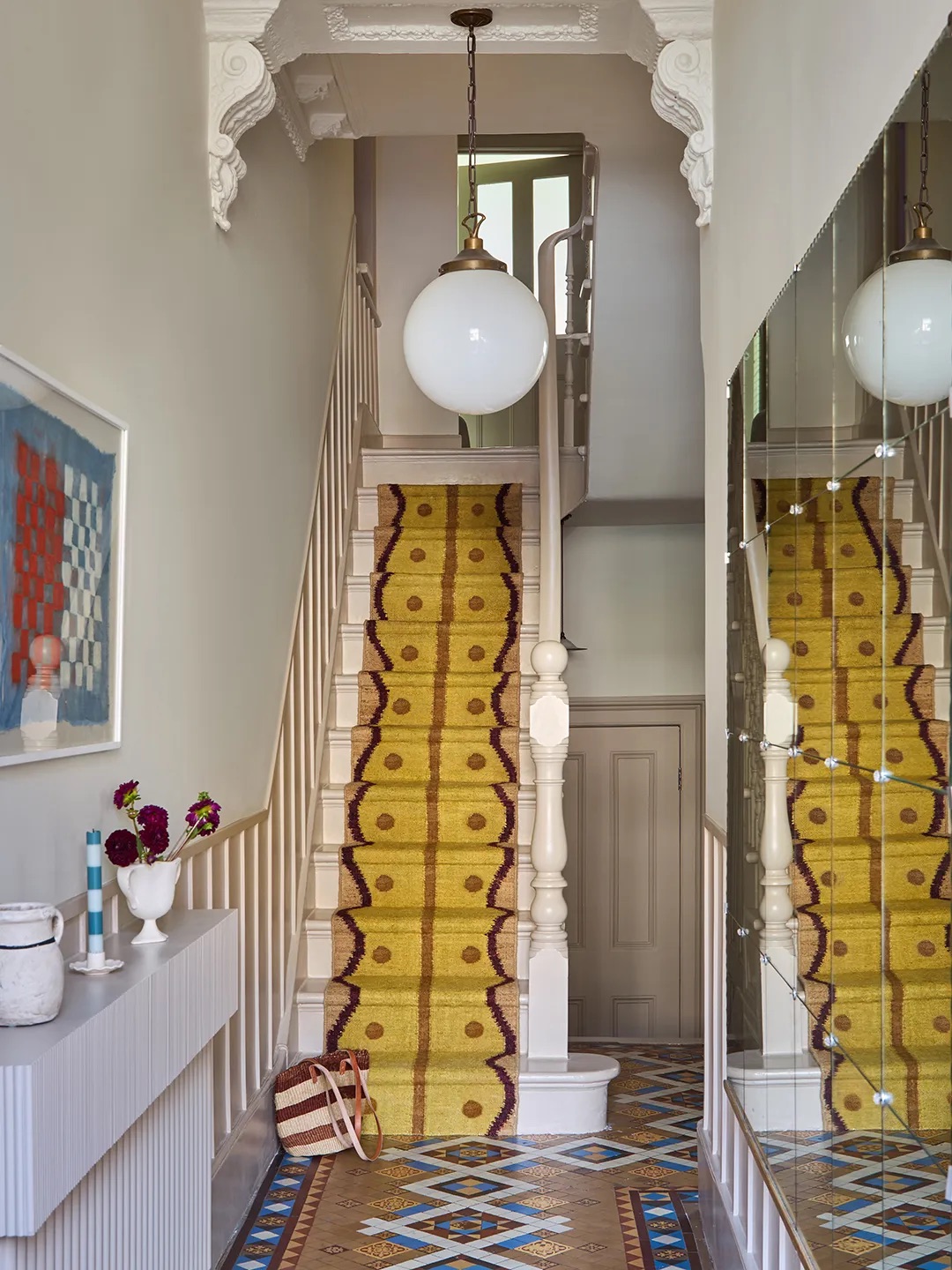graphic yellow stair runner