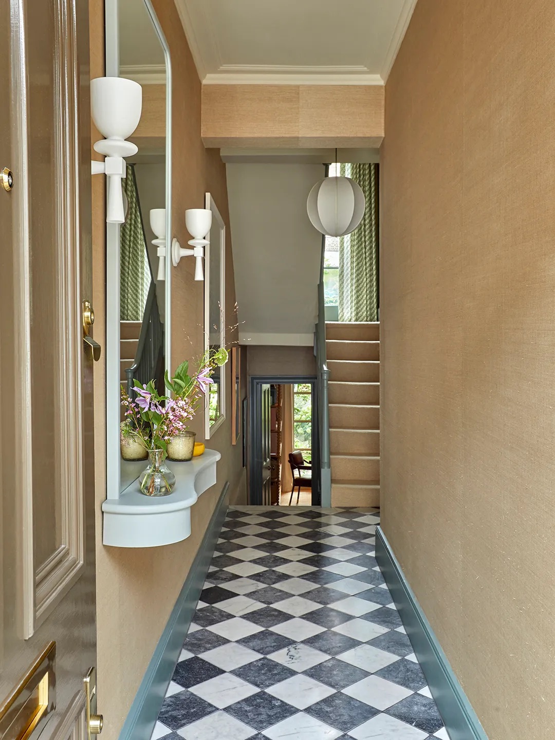 checkered entryway floor