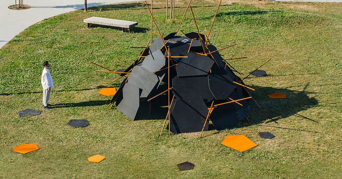 cheng tsung feng plans dragon nest installation out of wood and metal in ljubljana