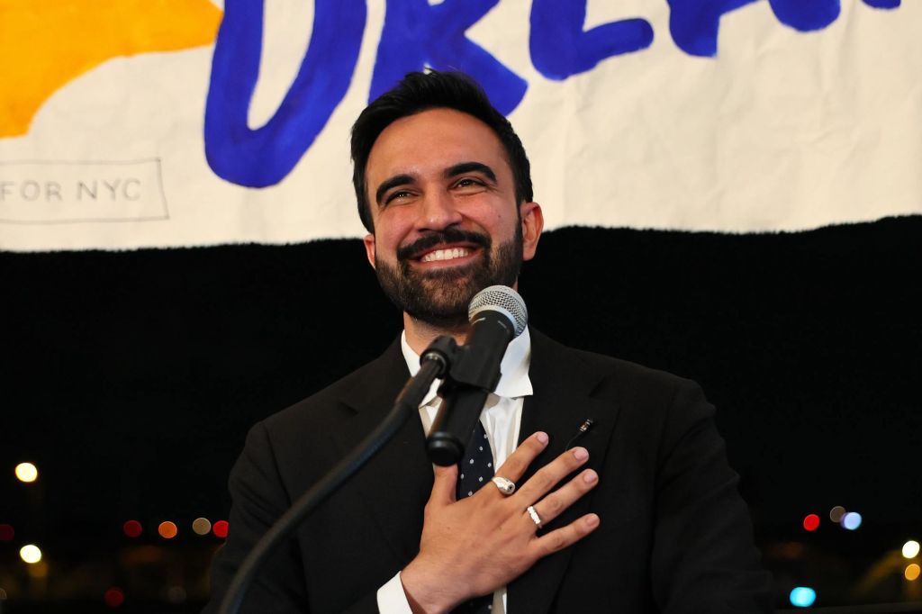 Zohran Mamdani, New York mayoral candidate, speaks at an election night party