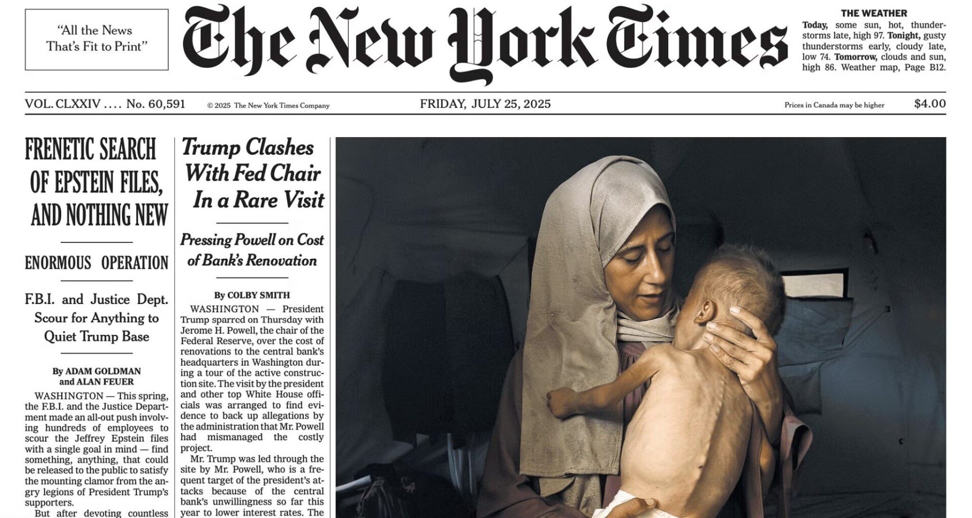 NY Times admits emaciated Gazan boy on front page had 'pre-existing health problems'