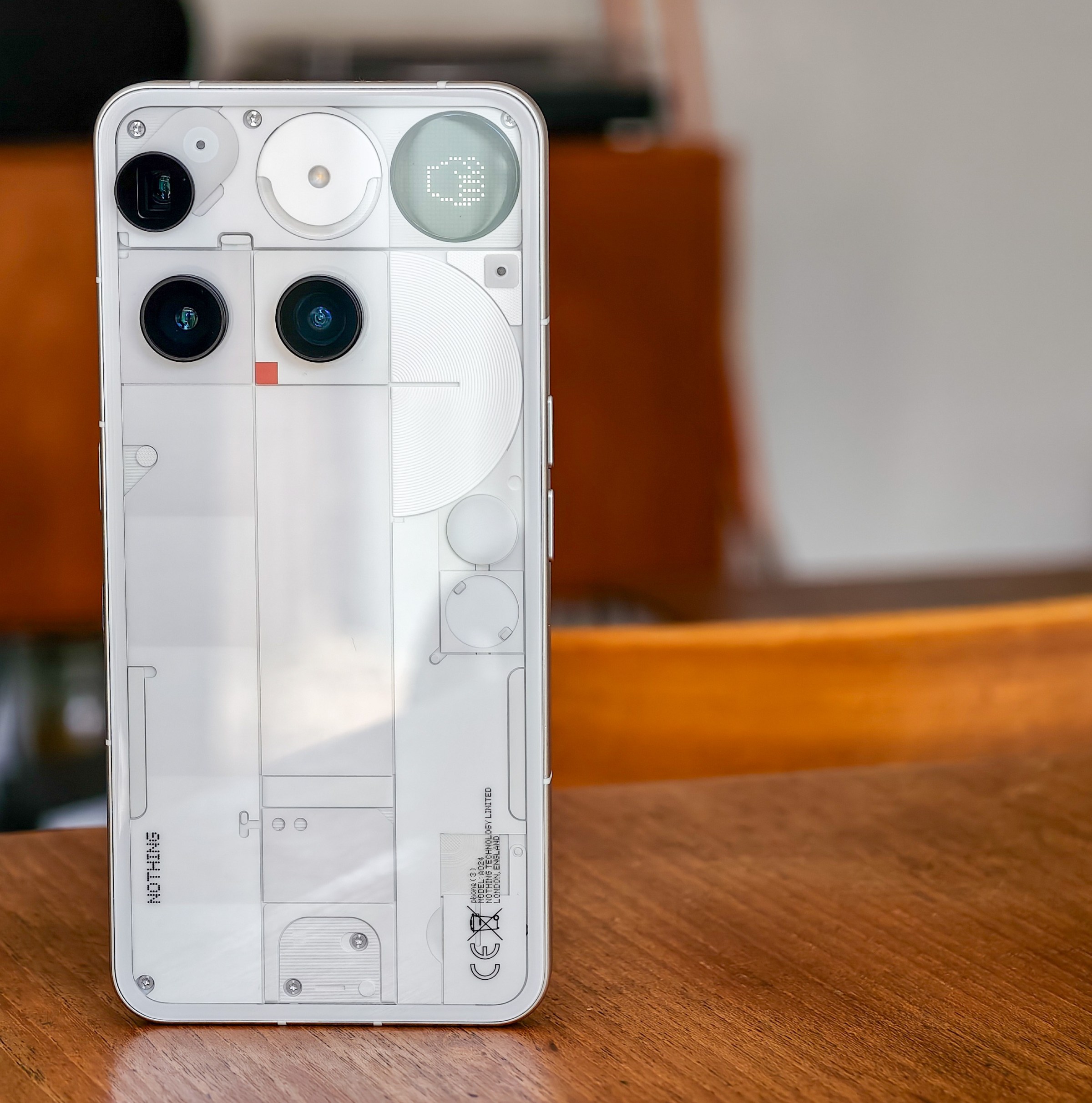 Photo of the Nothing Phone 3 from the rear.