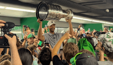 Jones celebrates day with Stanley Cup at community hockey rink