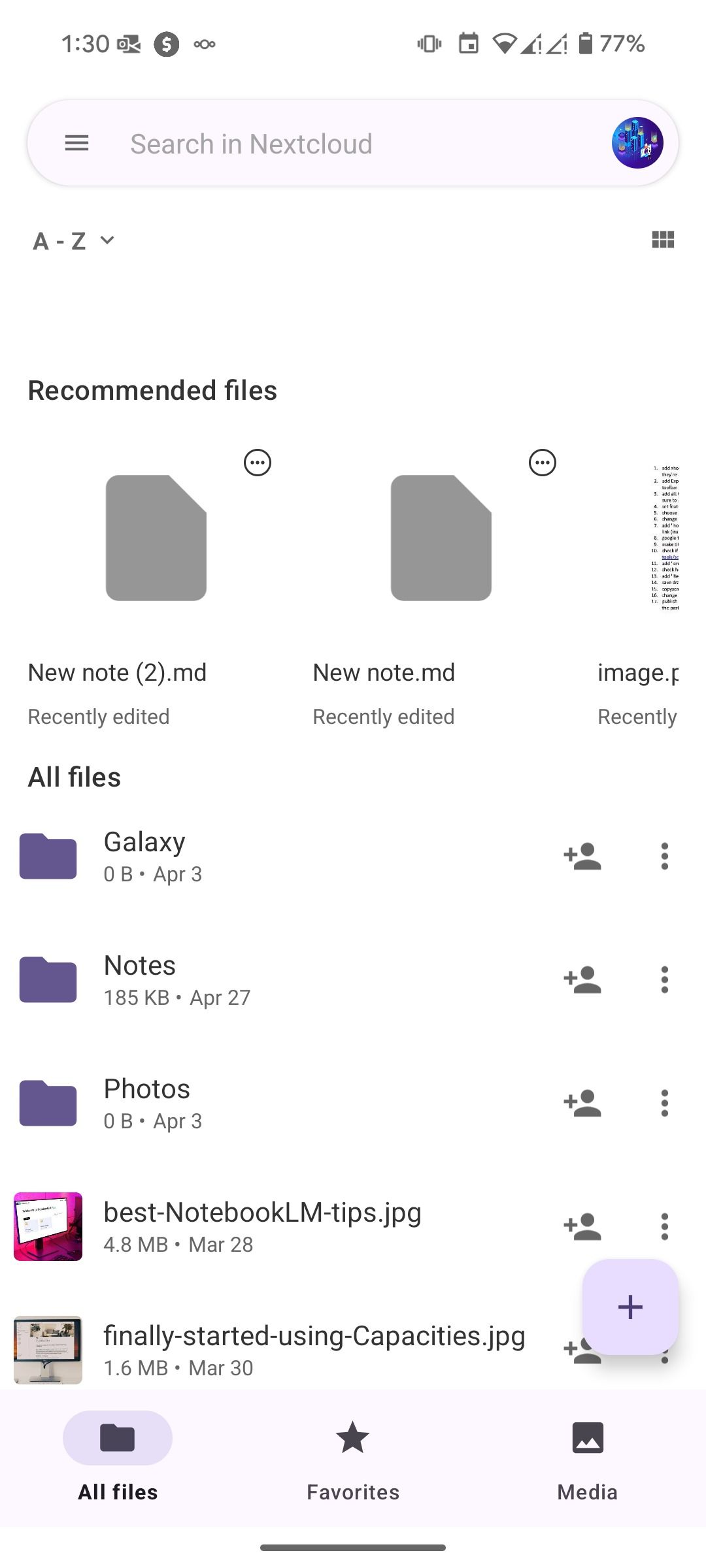 Nextcloud android app